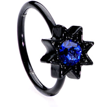 Load image into Gallery viewer, 20G 5/16 Blue Gem Black Moon Star Assorted Nose Ring Set of 3
