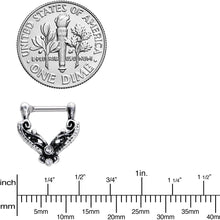Load image into Gallery viewer, 16G 3/8 Clear Gem Scrollwork Cartilage Clicker
