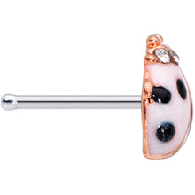 Load image into Gallery viewer, 20G 1/4 Clear Gem Rose Gold Tone Lil Ladybug Nose Bone
