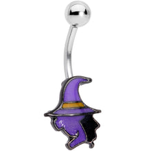 将图片加载到图库查看器，Purple Witch Halloween Glow in the Dark Belly Ring
