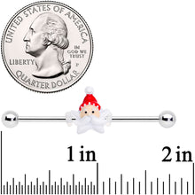 Load image into Gallery viewer, 14G Santas Beard Holiday Christmas Industrial Barbell 38mm

