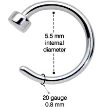 将图片加载到图库查看器，20G 1/4 Simple Disc Nose Hoop
