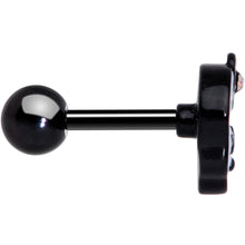 Load image into Gallery viewer, 16G 1/4 Aurora Gem Black Kawaii Skull Cartilage Tragus Earring
