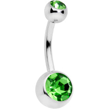 Load image into Gallery viewer, Green Gem Glow Sandblasted Multicolor Belly Ring Set of 4
