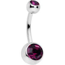 Load image into Gallery viewer, Purple Gem Sandblasted Glow Swirl Belly Ring Set of 4

