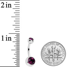 Load image into Gallery viewer, Purple Gem Sandblasted Glow Swirl Belly Ring Set of 4
