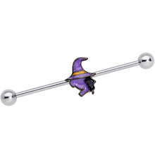 Load image into Gallery viewer, 14G Witch Halloween Glow in the Dark Industrial Barbell 38mm
