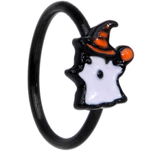 Load image into Gallery viewer, 20G 5/16 Black Striped Hat Candy Ghost Halloween Nose Hoop

