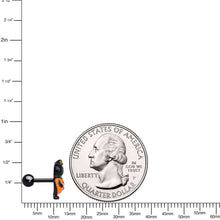 Load image into Gallery viewer, 16G 1/4 Black Cat Pumpkin Halloween Cartilage Tragus
