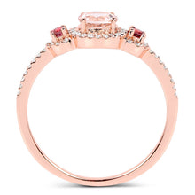 Load image into Gallery viewer, 0.63 Carat Genuine Morganite, Pink Tourmaline and White Diamond 14K Rose Gold Ring
