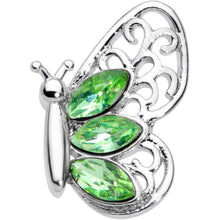 Load image into Gallery viewer, 16G 5/16 Green Gem Lacy Butterfly Labret Monroe Tragus
