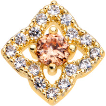 Load image into Gallery viewer, 16G 1/4 Clear CZ Gem Gold Tone Rhombus Royale Cartilage Tragus
