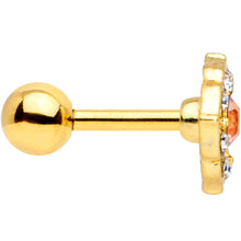 Load image into Gallery viewer, 16G 1/4 Clear CZ Gem Gold Tone Rhombus Royale Cartilage Tragus
