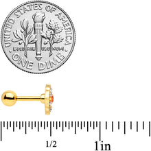 Load image into Gallery viewer, 16G 1/4 Clear CZ Gem Gold Tone Rhombus Royale Cartilage Tragus
