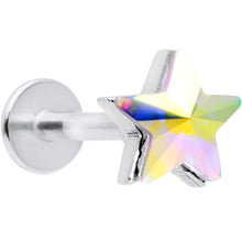 Load image into Gallery viewer, 16G 5/16 Aurora Gem Simple Star Labret Monroe Tragus
