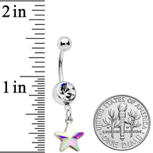 将图片加载到图库查看器，Clear Aurora Gem Simple Star Dangle Belly Ring
