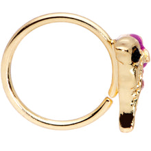 Load image into Gallery viewer, 20G 5/16 Purple Gem Gold Tone Dainty Dolphin Nose Hoop
