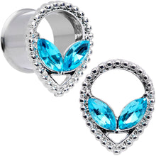 将图片加载到图库查看器，Aqua Gem Alien Double Flare Tunnel Plug Set
