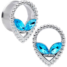 将图片加载到图库查看器，Aqua Gem Alien Double Flare Tunnel Plug Set
