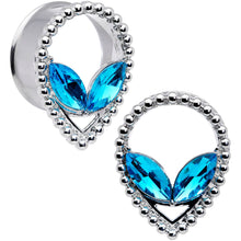 将图片加载到图库查看器，Aqua Gem Alien Double Flare Tunnel Plug Set
