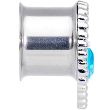 将图片加载到图库查看器，Aqua Gem Alien Double Flare Tunnel Plug Set
