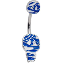 Load image into Gallery viewer, Blue White Mummy Halloween Belly Ring

