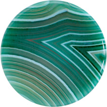 将图片加载到图库查看器，Natural Green Line Agate Stone Saddle Plug Set
