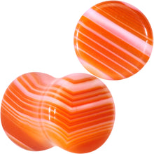 将图片加载到图库查看器，Natural Red Line Agate Stone Saddle Plug Set
