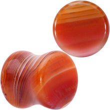 将图片加载到图库查看器，Natural Red Line Agate Stone Saddle Plug Set
