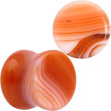 将图片加载到图库查看器，Natural Red Line Agate Stone Saddle Plug Set
