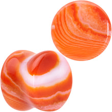 将图片加载到图库查看器，Natural Red Line Agate Stone Saddle Plug Set
