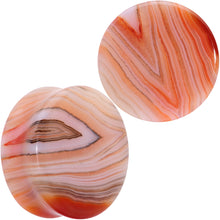 将图片加载到图库查看器，Natural Red Line Agate Stone Saddle Plug Set
