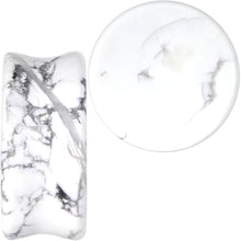 Load image into Gallery viewer, Natural White Howlite Stone Saddle Plug Set

