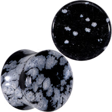 将图片加载到图库查看器，Natural Black White Snowflake Obsidian Saddle Plug Set
