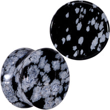 将图片加载到图库查看器，Natural Black White Snowflake Obsidian Saddle Plug Set
