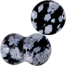 将图片加载到图库查看器，Natural Black White Snowflake Obsidian Saddle Plug Set
