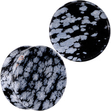 将图片加载到图库查看器，Natural Black White Snowflake Obsidian Saddle Plug Set
