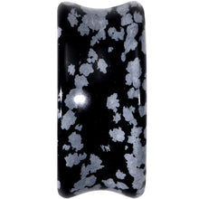 将图片加载到图库查看器，Natural Black White Snowflake Obsidian Saddle Plug Set
