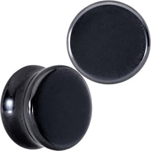 将图片加载到图库查看器，Natural Black Hematite Stone Saddle Plug Set
