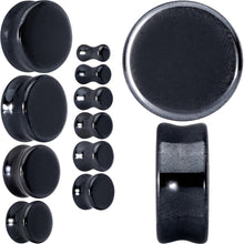 将图片加载到图库查看器，Natural Black Hematite Stone Saddle Plug Set
