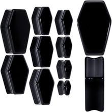 将图片加载到图库查看器，Black Obsidian Coffin Halloween Double Flare Plug Set
