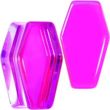 将图片加载到图库查看器，Aurora Purple Cloudy Quartz Stone Coffin Double Flare Plug Set
