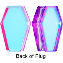 将图片加载到图库查看器，Aurora Purple Cloudy Quartz Stone Coffin Double Flare Plug Set
