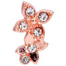 将图片加载到图库查看器，20G 1/4 Clear Gem Rose Gold Hue Butterfly Flower Nose Ring Screw

