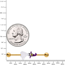 Load image into Gallery viewer, 14G Gold Tone Ghost Witch Halloween Industrial Barbell 38mm
