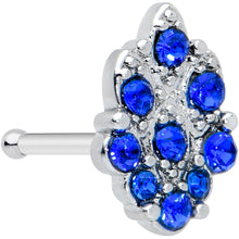 Load image into Gallery viewer, 20G 1/4 Blue CZ Gem Fountain Nose Bone
