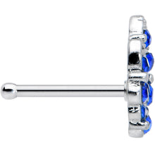 Load image into Gallery viewer, 20G 1/4 Blue CZ Gem Fountain Nose Bone
