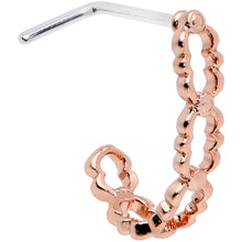 将图片加载到图库查看器，20G 1/4 Rose Gold Tone All Linked Up Faux Hoop L Shape Nose Ring
