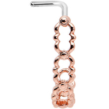 将图片加载到图库查看器，20G 1/4 Rose Gold Tone All Linked Up Faux Hoop L Shape Nose Ring
