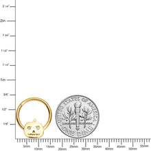 Load image into Gallery viewer, 16G 3/8 Clear CZ Gold Tone Pumpkin Halloween Hinged Segment Ring
